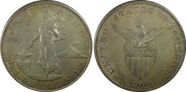 1906-S Peso KM-168  Ag MS62