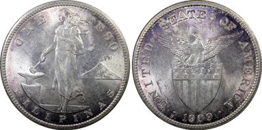 1909-S/S Peso Allen-17.04a MS63