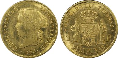1868 Peso KM-142 Au MS63