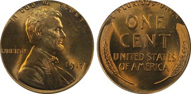 1917 1C Doubled Die Obverse MS66RD