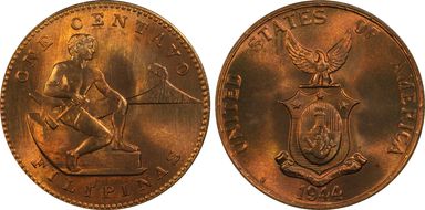 1944-S 1C KM-179 MS67RD