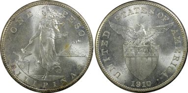 1910-S Peso KM-172  Ag MS65