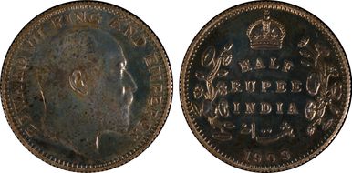 1909-B 1/2 Rup PR64