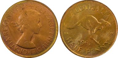 1961 Y. (p) 1/2D MS66RB
