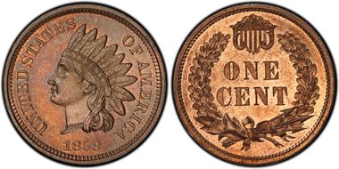 1858 1C J-212, Broad Bust PR65