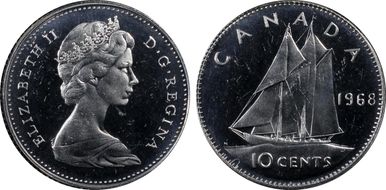 1968 10C Nickel PL64