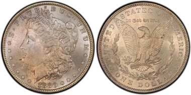 1880 $1 VAM 25, 0/9 Overdate MS64