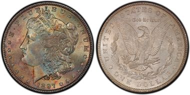 1897 $1 VAM 8 Doubled Stars MS64