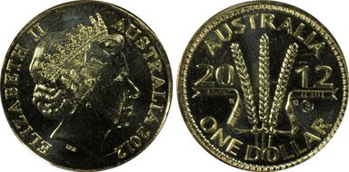 2012-S $1 Wheat Sheaf - Counterstamp MS66