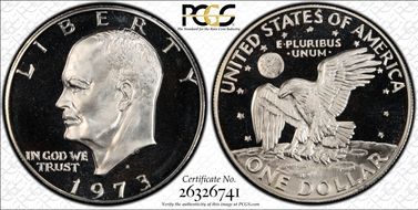 1973-S $1 Silver, DDO, FS-101 PR65DCAM