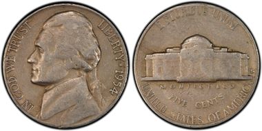 1954-S/D 5C Overmintmark, FS-501 VF30