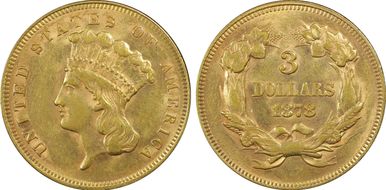 1878 $3 AU58