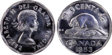 1953 5C Strap, Near Leaf MS65