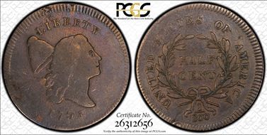 1795 1/2C Plain Edge, No Pole F15BN