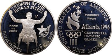 1996-P $1 Paralympic PR68DCAM