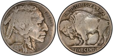 1918-S 5C 2 Feathers, FS-401 F12