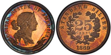 1869 25C J-727 PR66