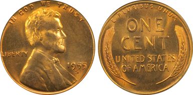 1955-S 1C MS67RD