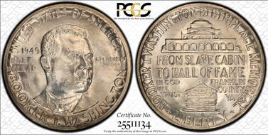 1949-D 50C Booker T. Washington MS64