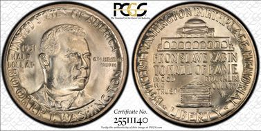 1951-D 50C Booker T. Washington MS66