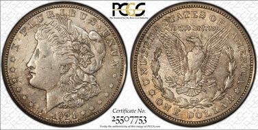 1921-S $1 VAM 1B-3a Thorn Head AU53