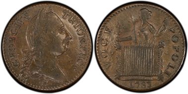 1783 Tkn 1/2P Georgivs Triumpho AU55BN