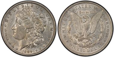 1889-O $1 VAM 20A Weak E Rev AU50