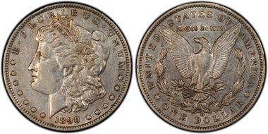 1890-O $1 VAM 20 Doubled Ear XF45