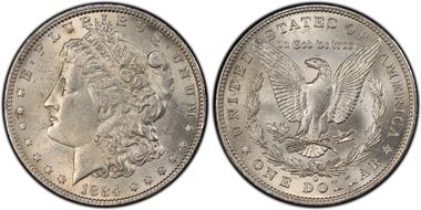 1884-O $1 VAM 25 Date in Denticles MS62