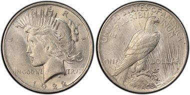 1922 $1 VAM 5B, TDR Wing Break AU58