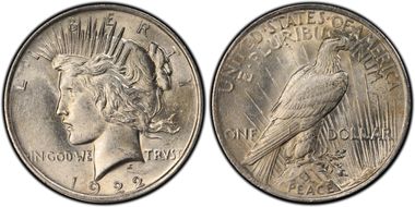 1922 $1 VAM 5B, TDR Wing Break AU58