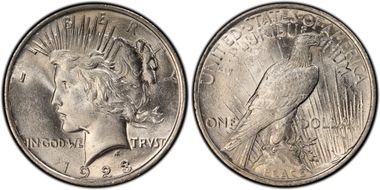 1923 $1 VAM 1A, Whisker Jaw MS63