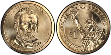 2011-P $1 Weak Edge Lettering Grant, Position A MS67