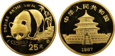 1987-Y 25 Yn Panda Gold PAN-46B MS69