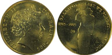 2005-M $1 Gallipoli Counterstamp MS66