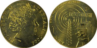 2006-B $1 50 Years of Television Counterstamp MS66