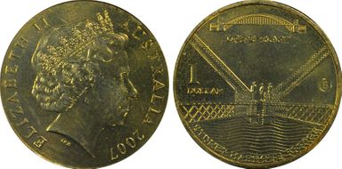 2007-B $1 Sydney Harbour Bridge Counterstamp MS66