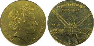 2007-M $1 Sydney Harbour Bridge Counterstamp MS65