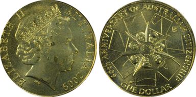 2009-S $1 Australian Citizenship Privy Mark MS66