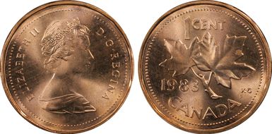 1983 1C Far Beads MS65RD