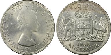 1956(m) Florin KM-60  Ag MS65