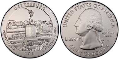 2011-P 25C Gettysburg NP  5 oz Silver SP69