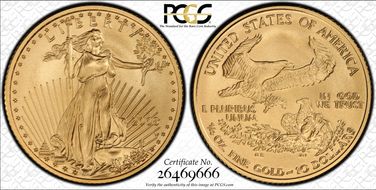 2008-W $10 Burnished Gold Eagle SP69