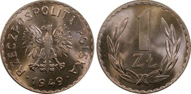 1949 Zloty Y-45 CuNi MS67