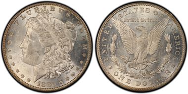 1880-O $1 VAM 6 Die 1 8/7 Ear Formerly VAM-6A, Unclashed MS61