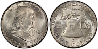 1948 50C Obv Die Clash FS-401 MS64FBL