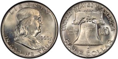 1960 50C Obv Die Clash FS-402 MS63