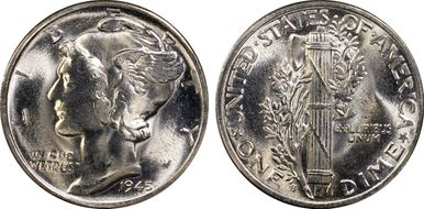 1945-S 10C Micro S MS64+