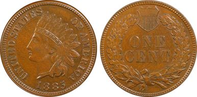 1885 1C AU58+ BN