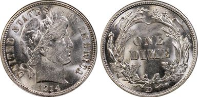 1914-D 10C MS62